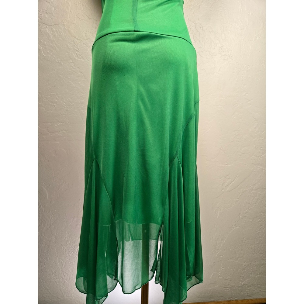 Y2K Green Spaghetti‎ Strap Dress Ruched Ruby Rox size small - Picture 5 of 7